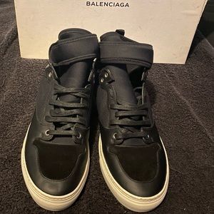 Balenciaga Neoprene Strap Black High Sneakers